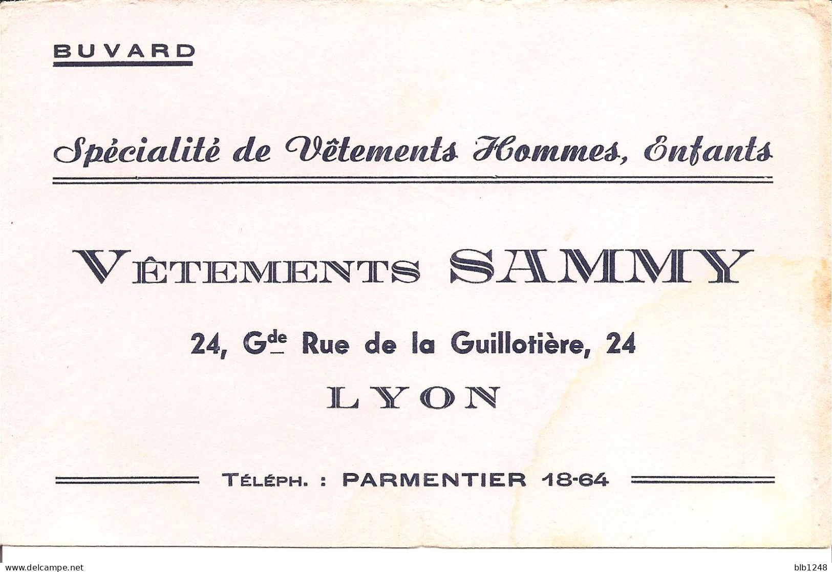 Vieux Papiers > Buvards,Vetements Sammy à Lyon - V