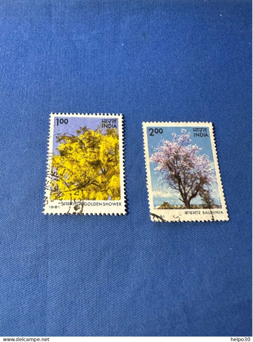 India 1981 Michel 879-80 Blühende Bäume - Usados