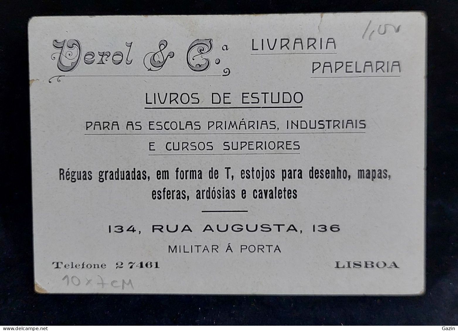 C6/11 - Publicidade * Verol & Cª - Livraria / Papelaria * Lisboa * Portugal - Portugal