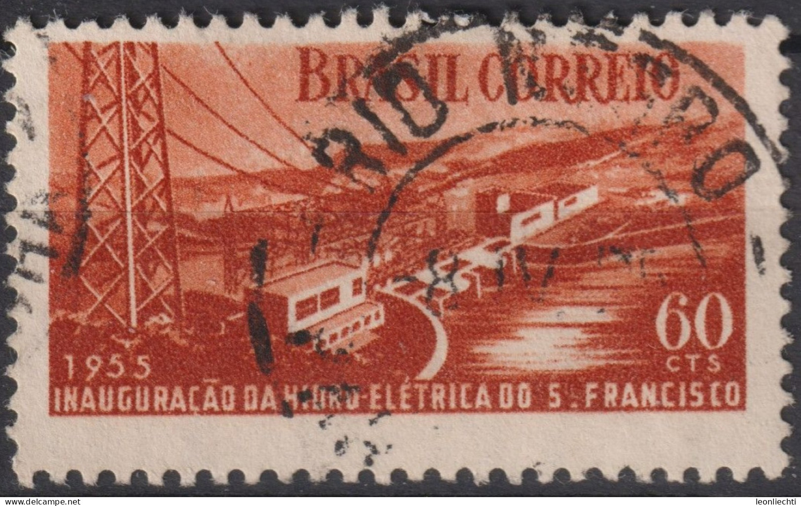 1955 Brasilien ° Mi:BR 867, Sn:BR 815, Yt:BR 599, Inauguration Of The Hydroelectric Power Plant Of Paulo Afons - Gebruikt