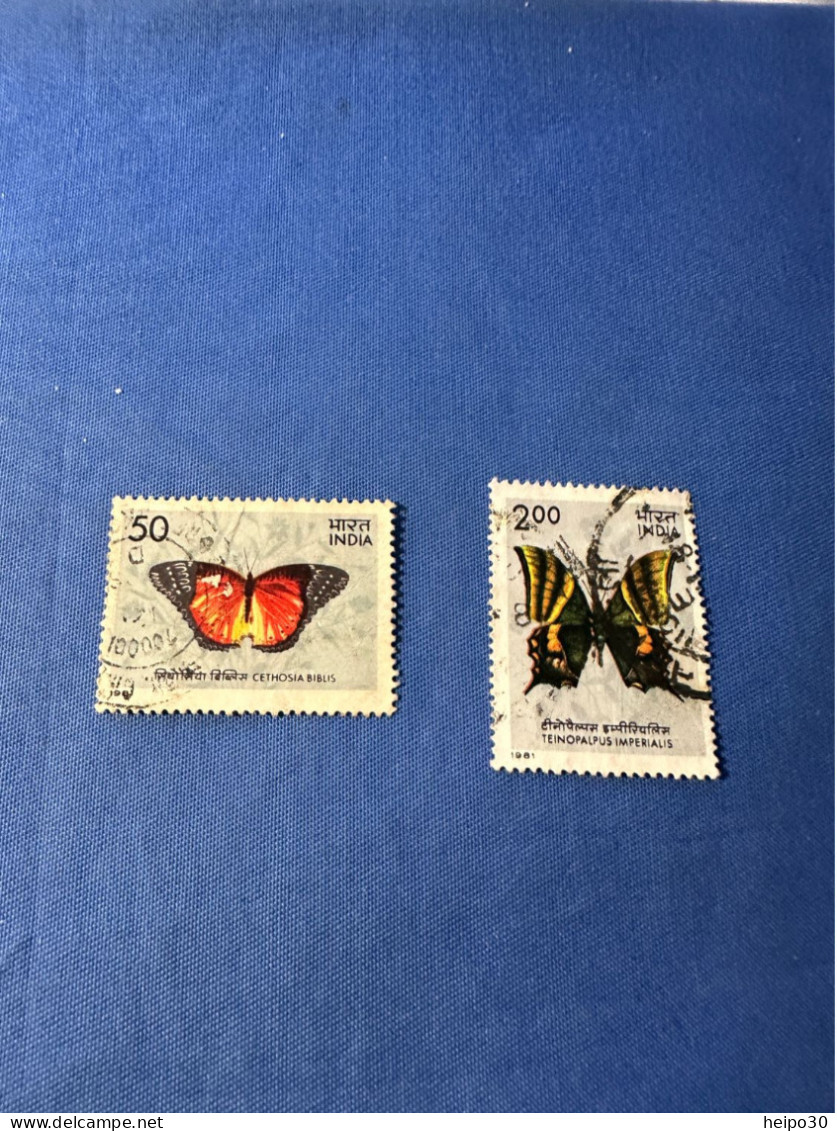 India 1981 Michel 883 Und 885 Schmetterlinge - Gebruikt