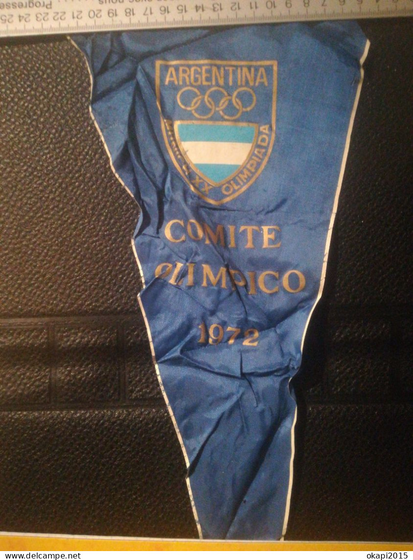 JEUX OLYMPIQUES DE 1972 MUNICH München  ALLEMAGNE ARGENTINE DRAPEAU AMÉRIQUE DU SUD  FANION COMITÉ OLYMPIQUE SPORT