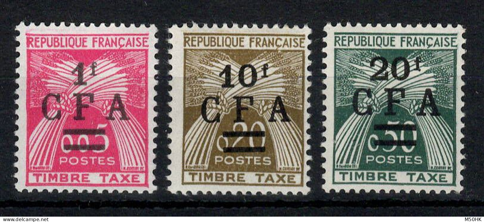 Reunion CFA - YV Taxe 45 à 47 N** MNH Luxe , Gerbes , Cote 37 Euros - Segnatasse