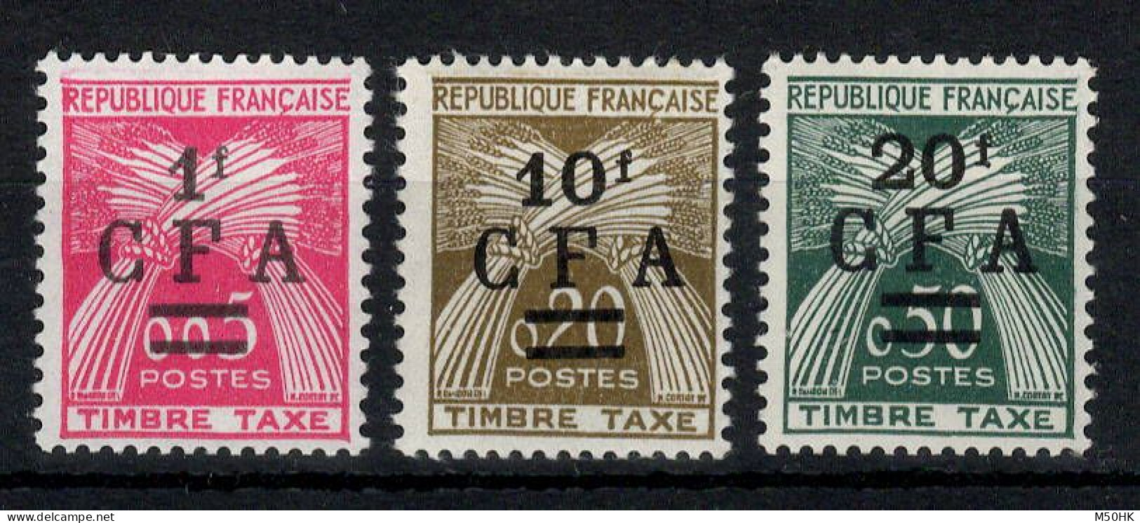 Reunion CFA - YV Taxe 45 à 47 N** MNH Luxe , Gerbes , Cote 37 Euros - Timbres-taxe