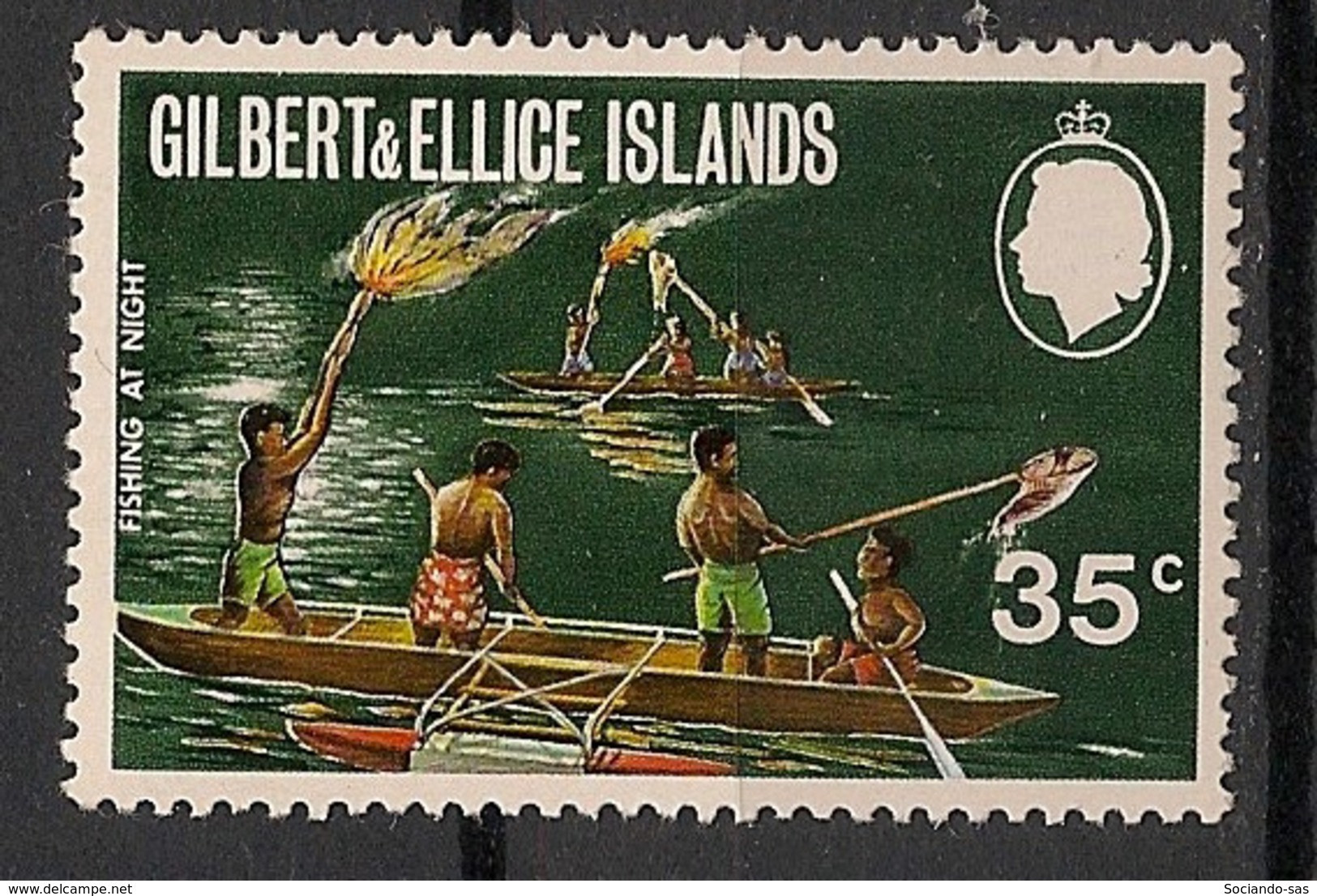 GILBERT & ELLICE - 1971-72 - N°YT. 179 - Pêche Nocturne - Neuf Luxe ** / MNH / Postfrisch - Isole Gilbert Ed Ellice (...-1979)