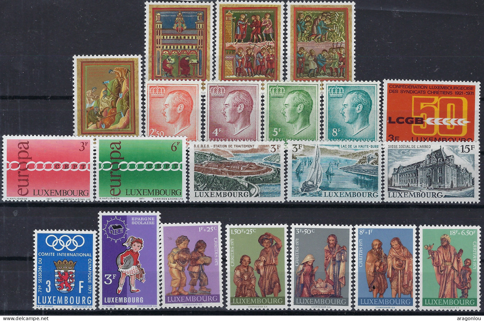 Luxembourg - Luxemburg -   Année Complète  8 Séries   MNH**  1971   MNH** - Ganze Jahrgänge