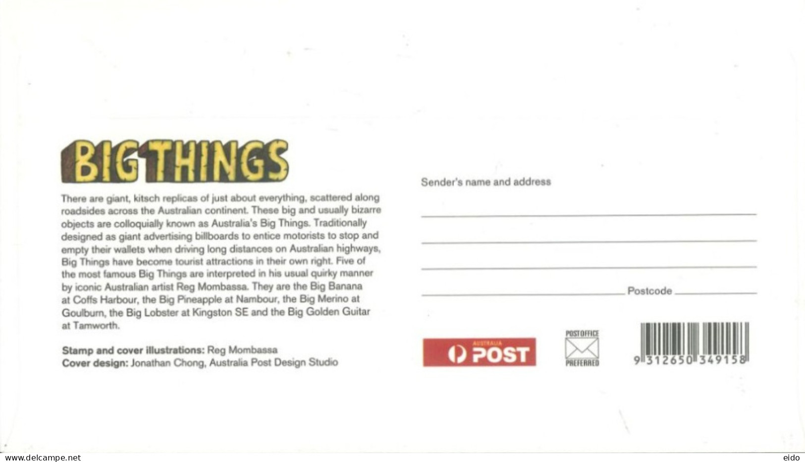 AUSTRALIA  : 2007, FDC STAMPS OF BIG THINGS. - Cartas & Documentos