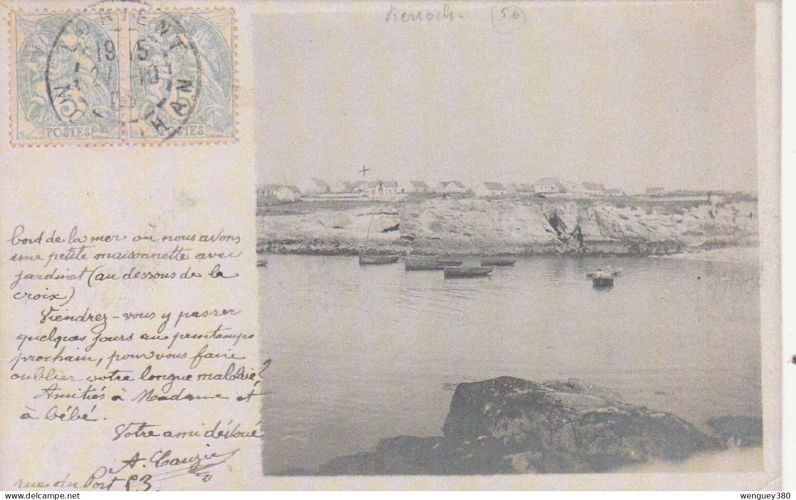 56 KERROCH  "Le Port Et Les Grottes".  PHOTO  CPA De 1905.     TB  PLAN      Voir Description - Ploemeur