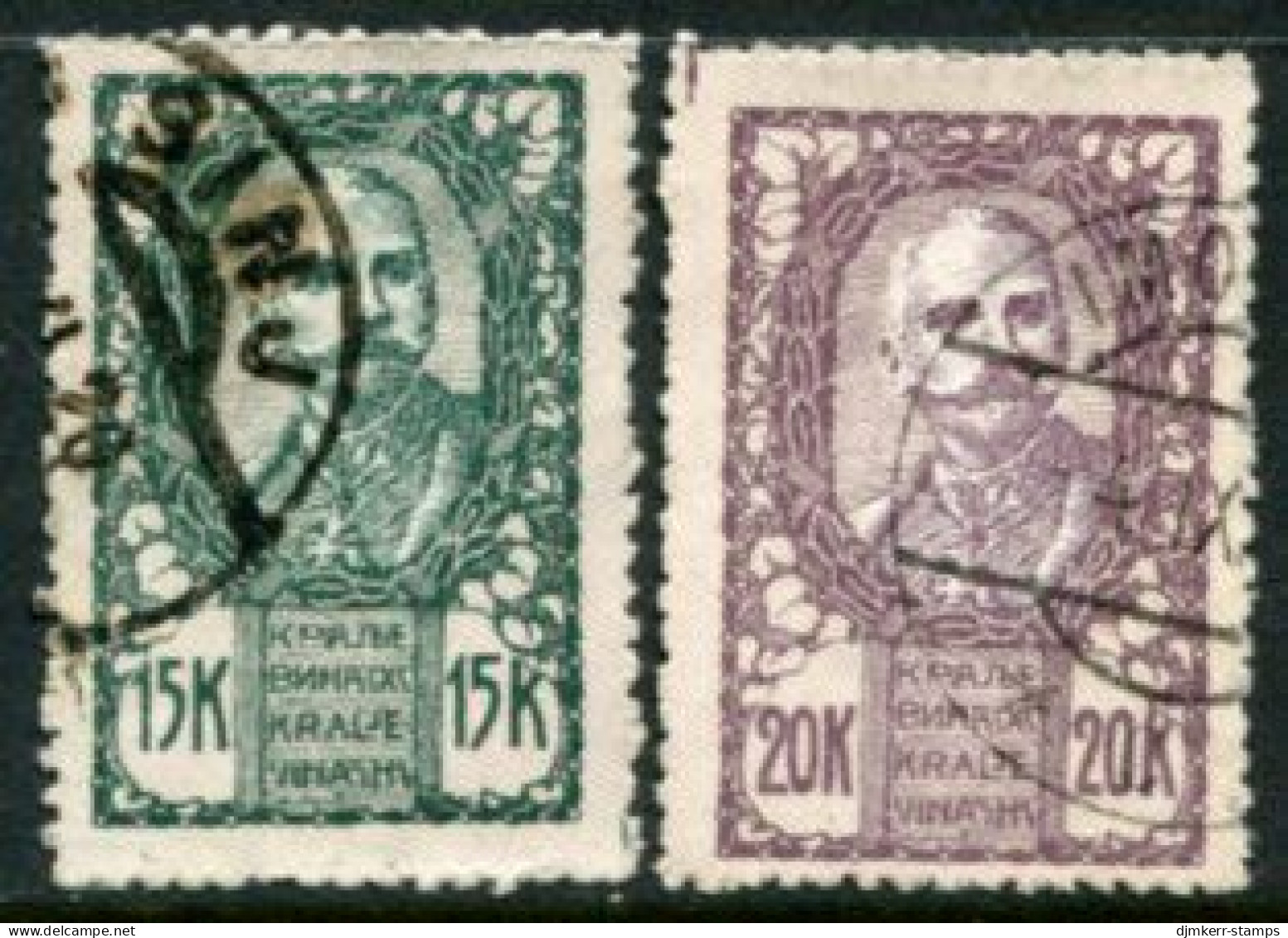 YUGOSLAVIA (SHS Slovenia) 1920 King Peter 15, 20 Kr. Used.  Michel 118-19 - Gebraucht