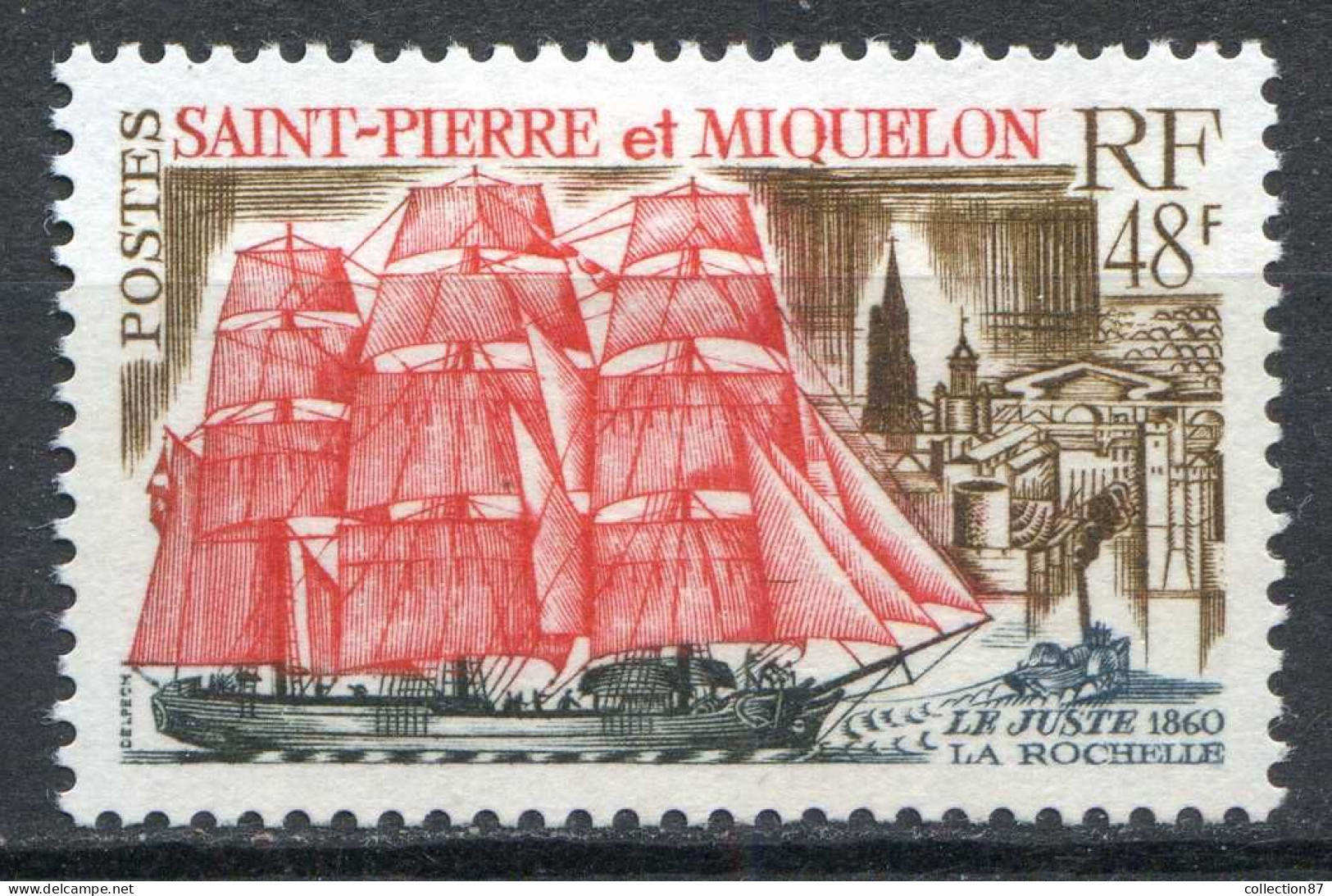 Réf 085 > SAINT PIERRE Et MIQUELON < N° 397 * < Neuf Ch -- MH * --- > Bateaux à Voiles - Voilier - Unused Stamps