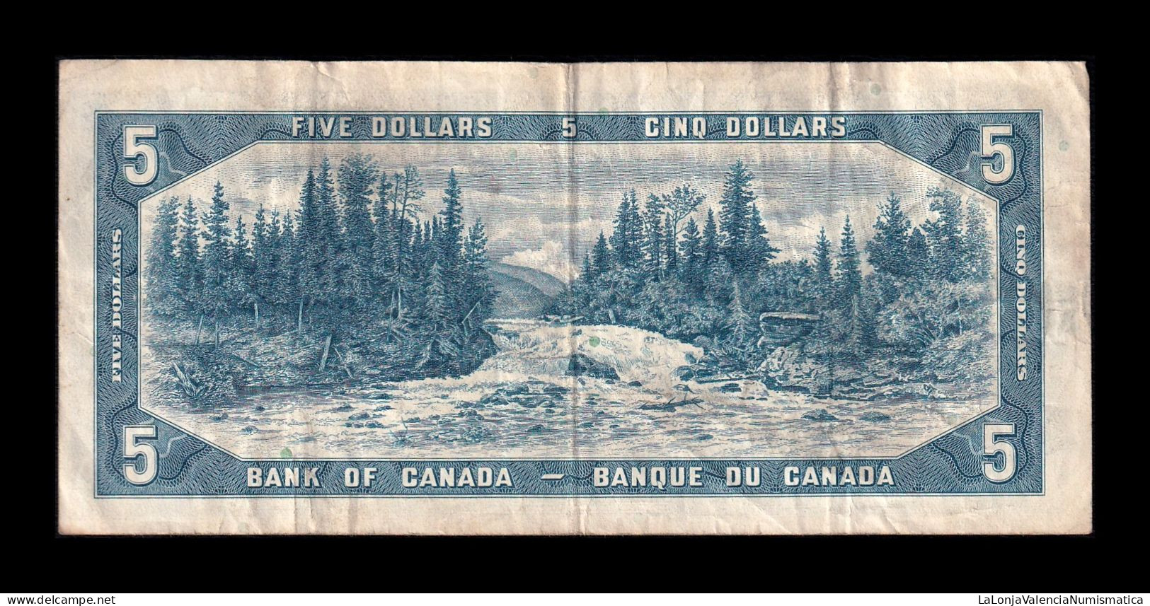 Canadá 5 Dollars Elizabeth II 1954 Pick 77b Mbc Vf - Canada