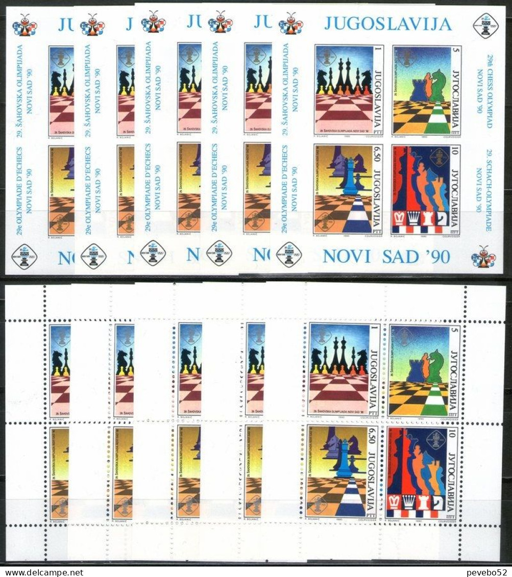 YUGOSLAVIA 1990 - Chess Olympics,Novi Sad 1990 5 MS MNH - Neufs