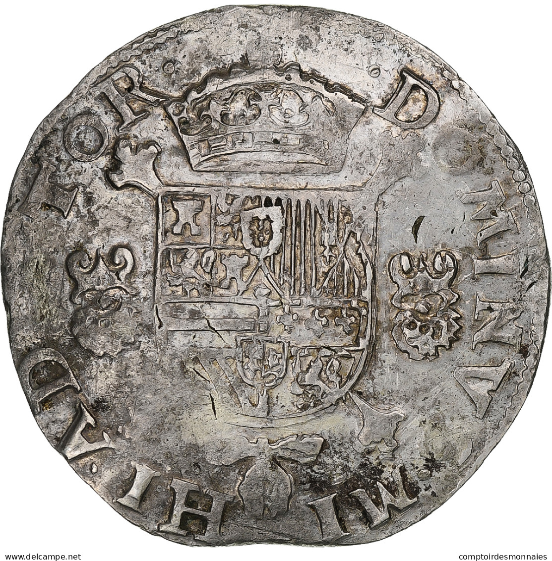 Pays-Bas Espagnols, Philippe II, Philipsdaalder, 1588, Anvers, Argent, TTB - Spaanse Nederlanden