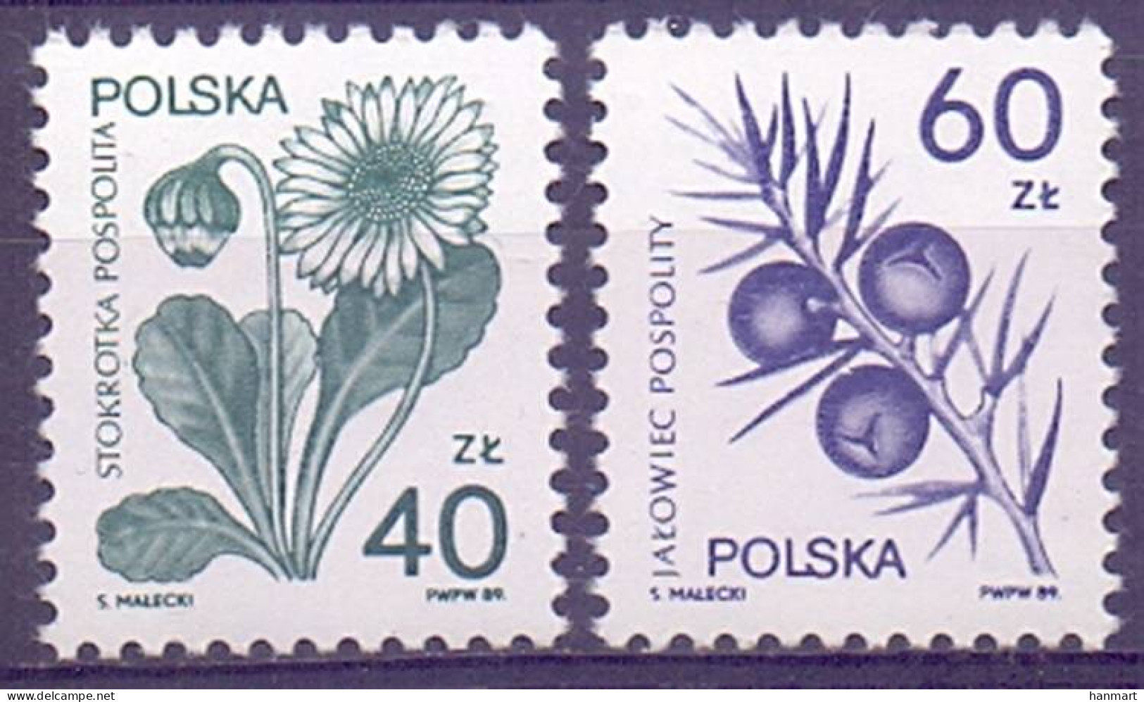 Poland 1989 Mi 3214-3215 Fi 3066-3067 MNH  (ZE4 PLD3214-3215) - Piante Medicinali