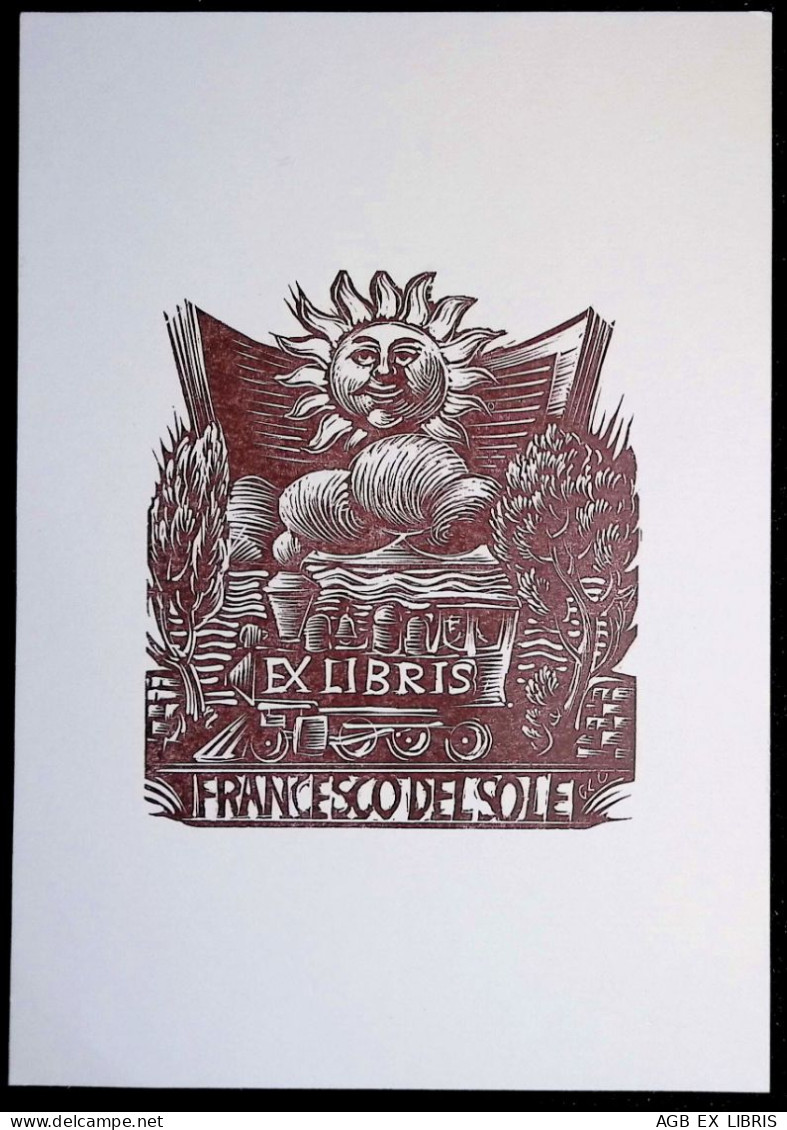 EX LIBRIS GIAN LUIGI UBOLDI Per FRANCESCO DEL SOLE L24-F01 - Exlibris