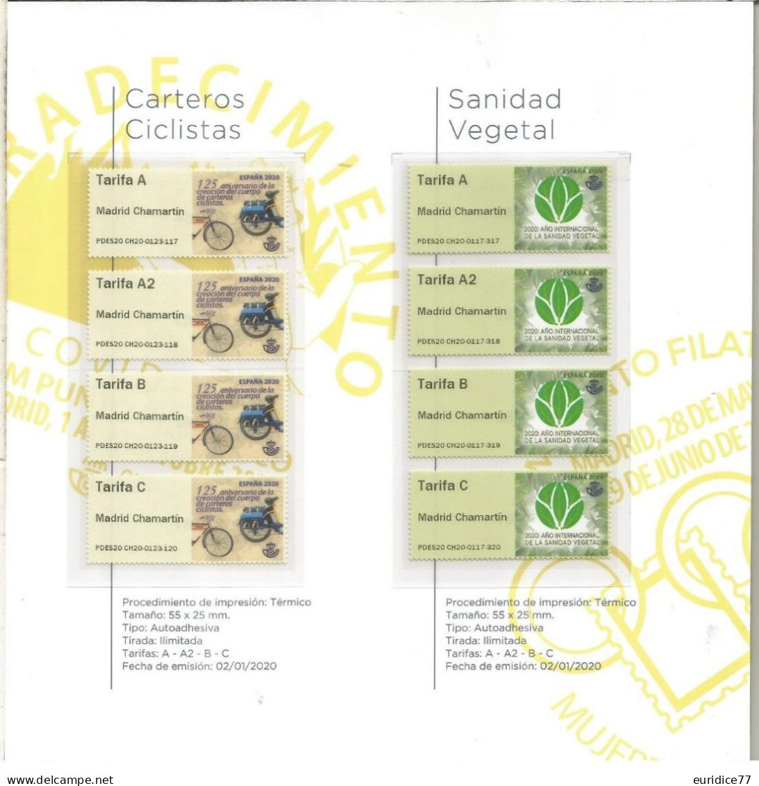 Spain 2020 - Postal Labels ATM Collection - Special Folder Mnh** - Automaatzegels [ATM]