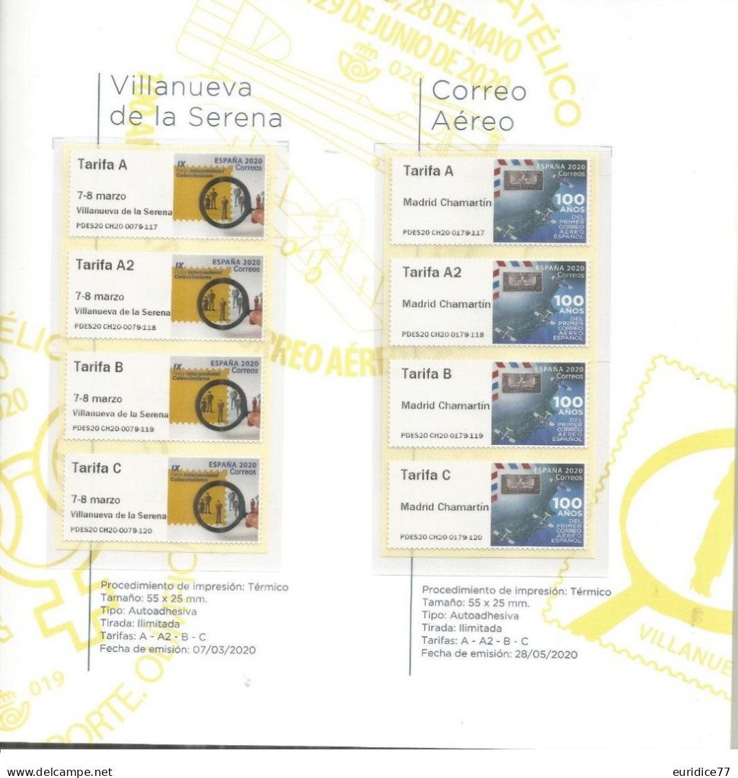 Spain 2020 - Postal Labels ATM Collection - Special Folder Mnh** - Timbres De Distributeurs [ATM]