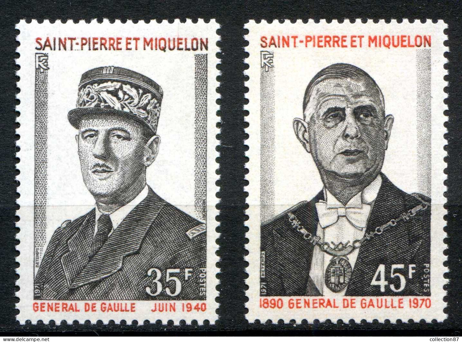 Réf 085 > SAINT PIERRE Et MIQUELON < N° 419 - 420 * < Neuf Ch -- MH * --- > Charles De Gaulle - Ongebruikt