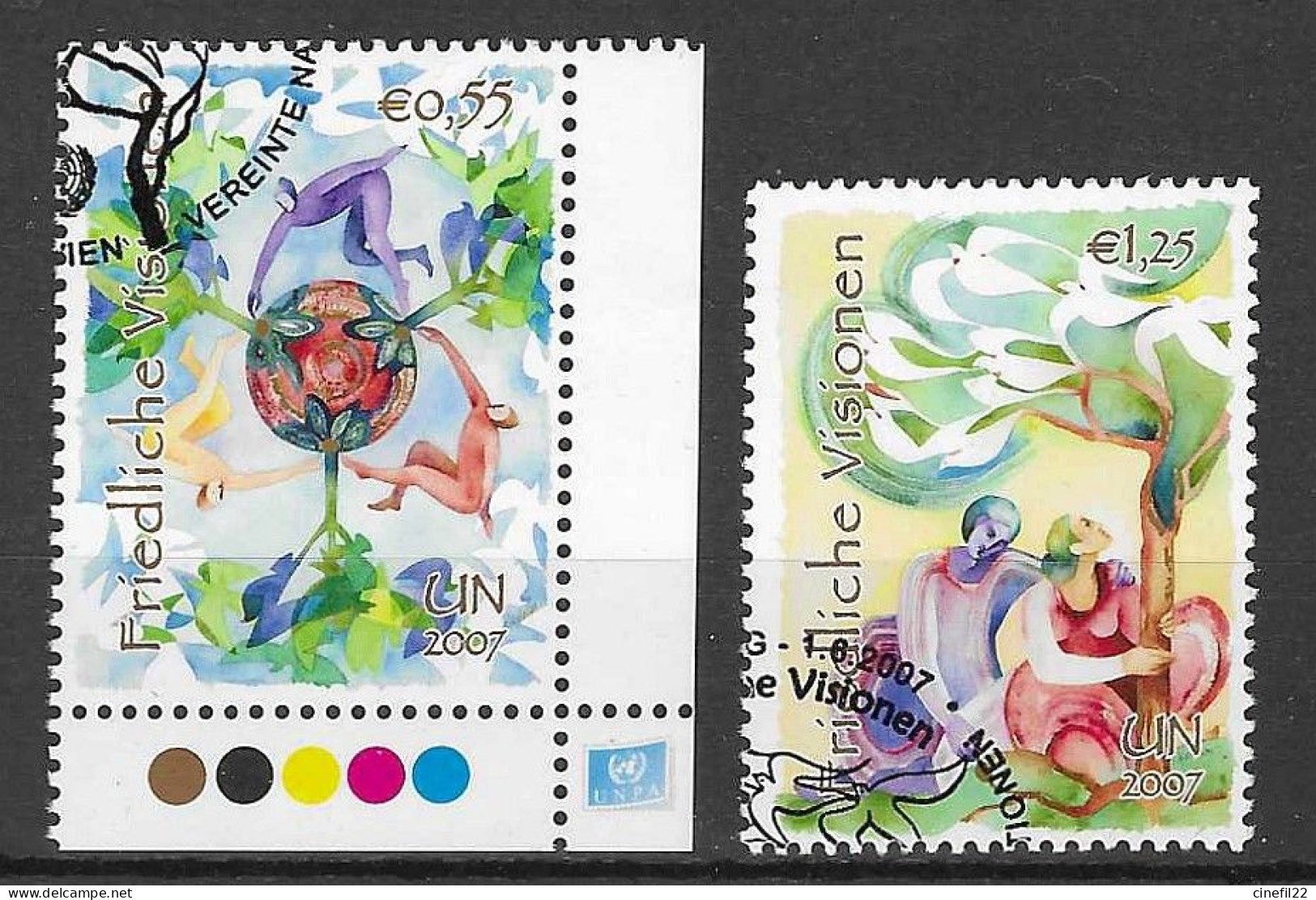 ONU, Nations-Unies, Vienne, Visions De Paix 2007, Yv. 508/09 Oblitérés - Used Stamps