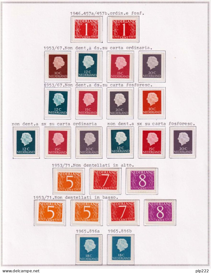 Olanda 1946/80 Ordinari Variety 75 Values **/MNH VF - Sammlungen