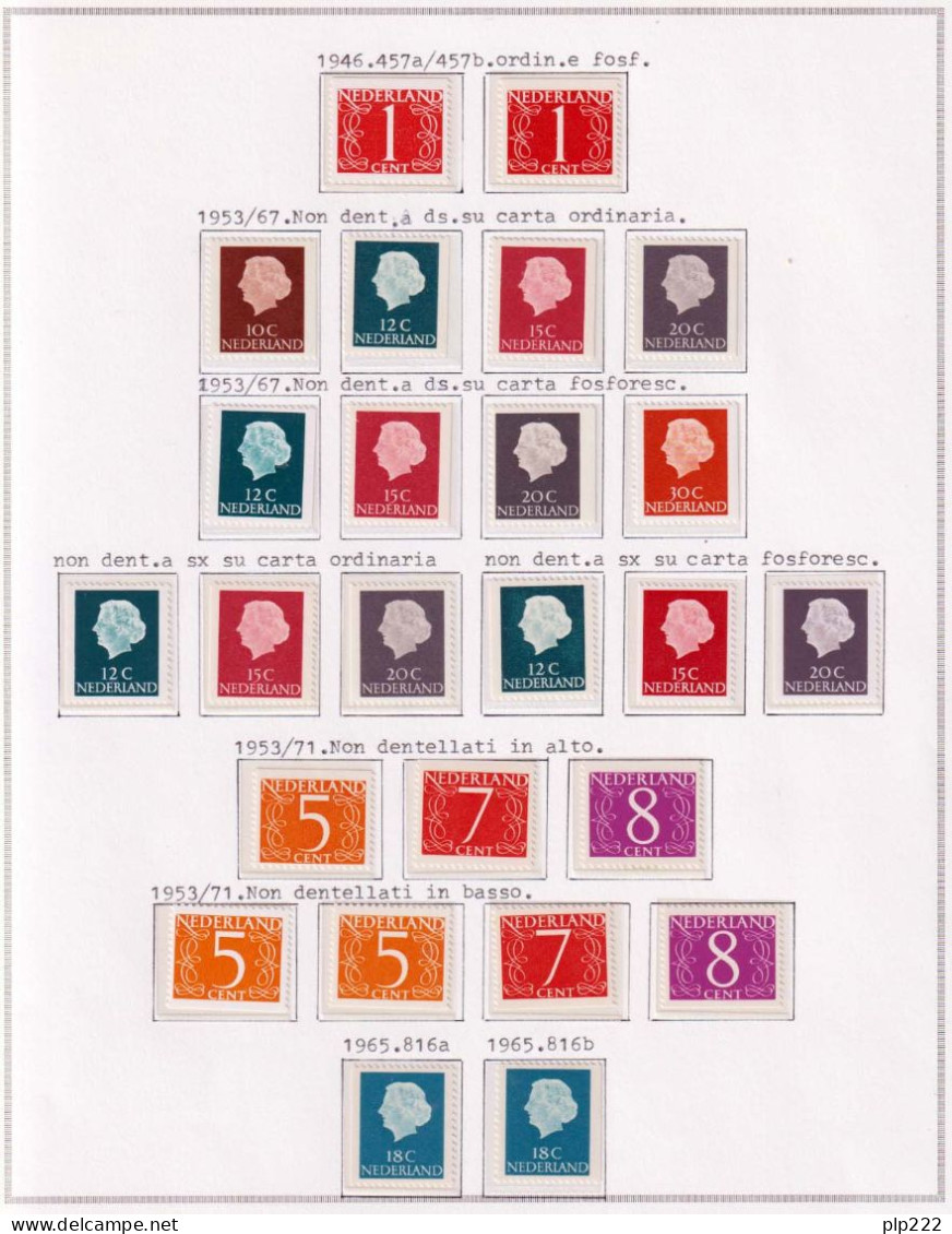 Olanda 1946/80 Ordinari Variety 75 Values **/MNH VF - Colecciones Completas