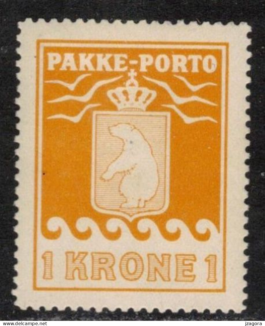 GRÖNLAND GROENLAND GREENLAND 1937 PAKKE PORTO PARCEL POST 1 KR Perf 10 3/4 MI 11B FACIT P16 - MINT NEVER HINGED (**) - Spoorwegzegels