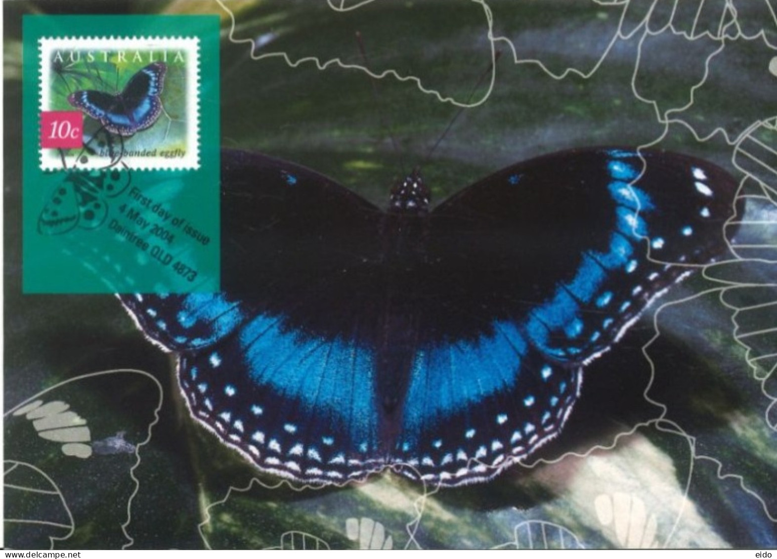 AUSTRALIA  : 2004, POSTAGE PRE PAID POSTCARD OF NATURE OF AUSTRALIA  RAINFOREST BUTTERFLIES WITH FD OF ISSUE STAMP. - Covers & Documents