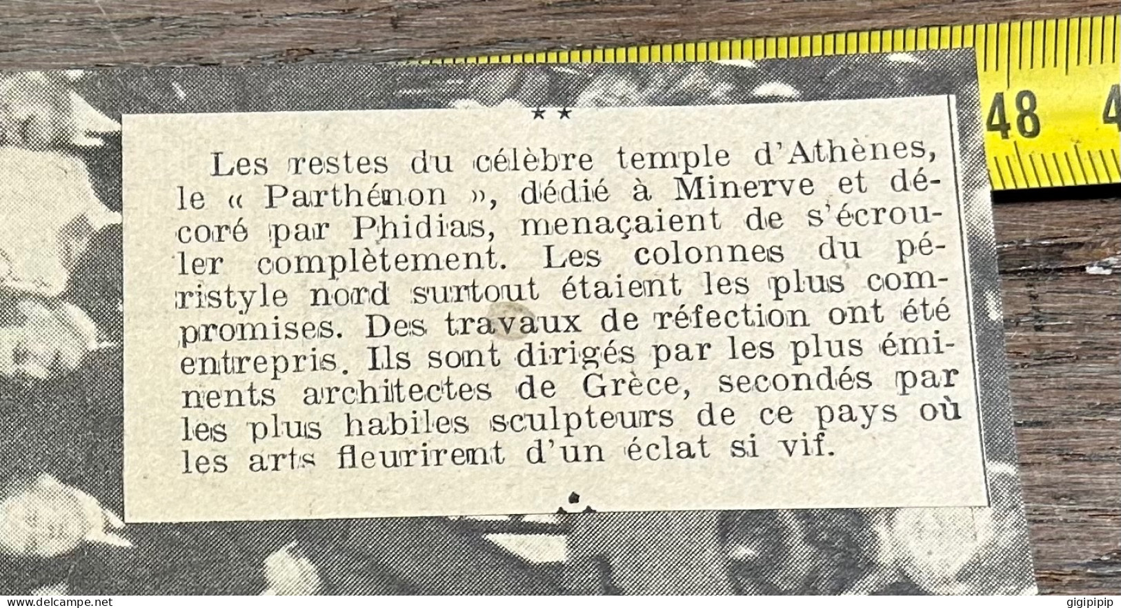 1930 GHI3 TRAVAUX DE RESTAURATION DU PARTHÉNON, A ATHENES - Collections