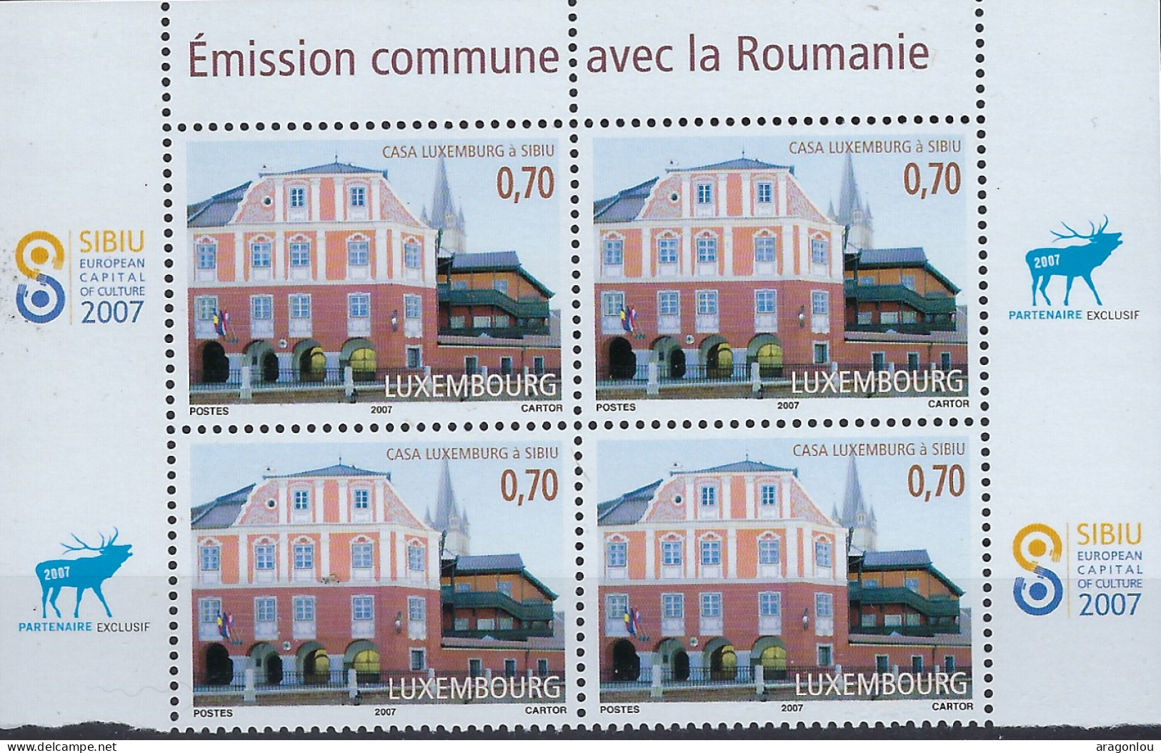 Luxembourg - Luxemburg -   Bloc à 4  Émission Commune Avec La Roumanie    MNH** - Blocks & Sheetlets & Panes