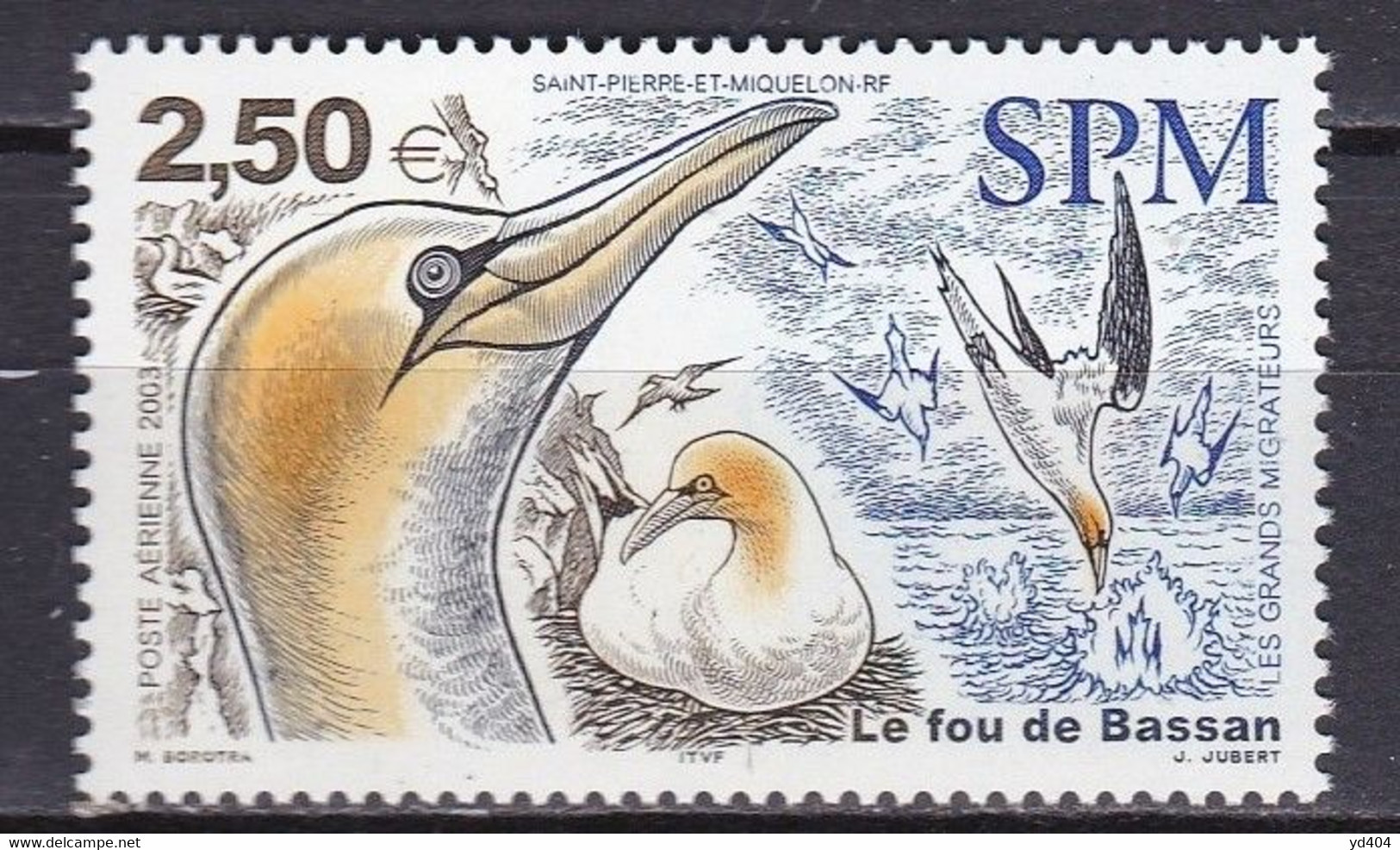 PM-426 – ST PIERRE & MIQUELON – AIRMAIL - 2003 – MIGRATORY BIRDS – Y&T # 83 MNH 10 € - Unused Stamps