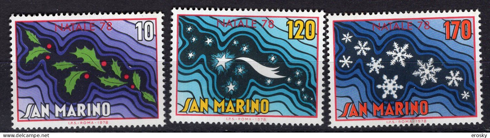 Y7472 - SAN MARINO Ss N°1013/15 - SAINT-MARIN Yv N°968/70 ** NOEL - Unused Stamps
