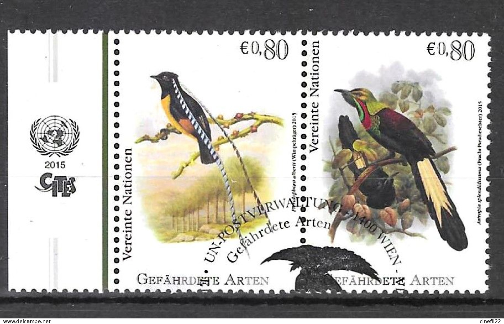 ONU, Nations-Unies, Vienne, Faune, Oiseaux 2015 Yv. 884/85 Oblitérés - Used Stamps