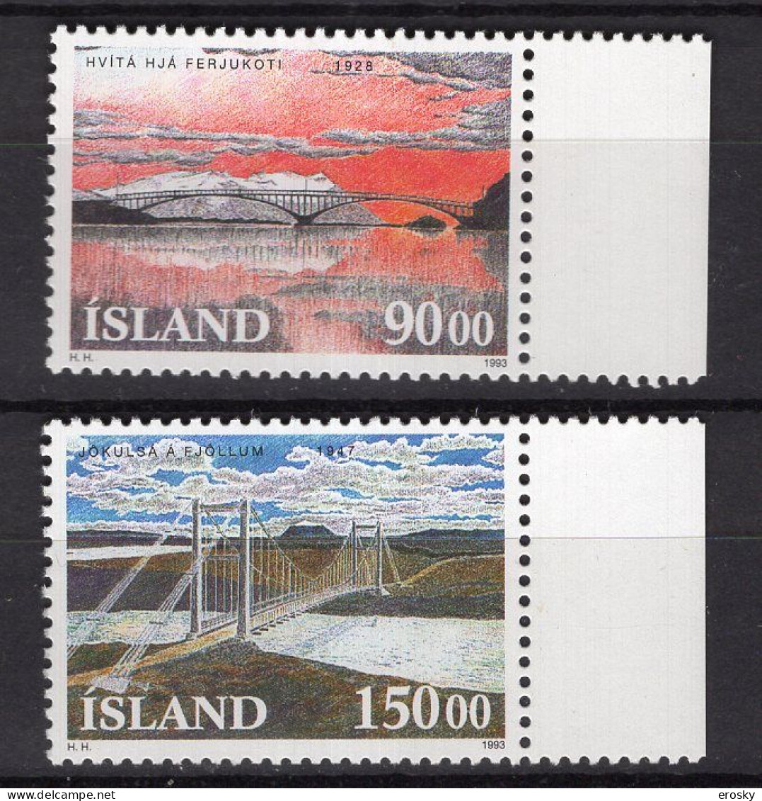 Q1329 - ISLANDE ICELAND Yv N°735/36 ** PONTS - Ongebruikt