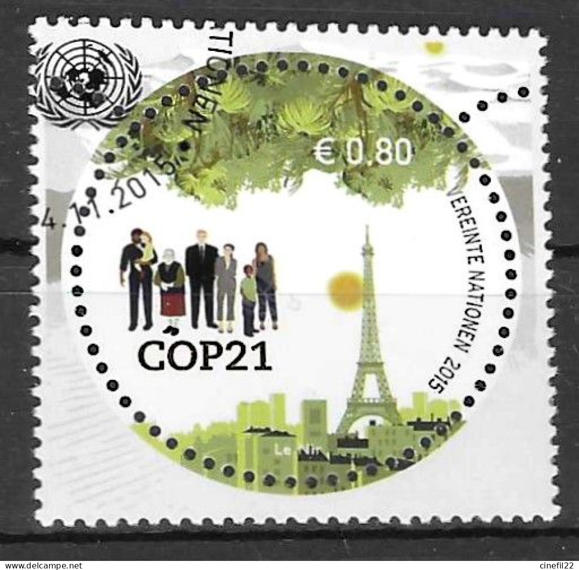 ONU, Nations-Unies, Vienne, Changements Climatiques COP21 2015 Yv. 905 Oblitéré - Oblitérés