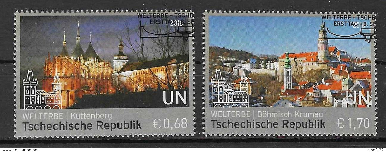 ONU, Nations-Unies, Vienne, Patrimoine Mondial République Tchèque 2016 Yv. 918/19 Oblitérés - Used Stamps