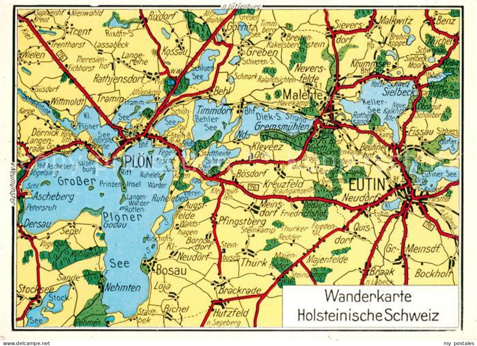 73695134 Holsteinische Schweiz Wanderkarte Mit Ploen Eutin Malente Holsteinische - Te Identificeren