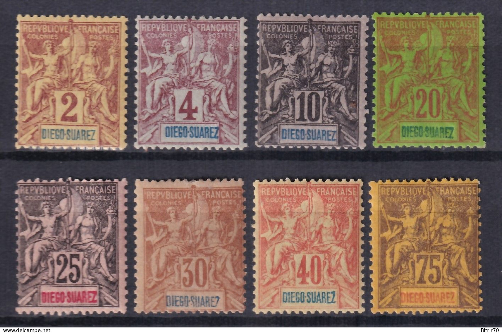 Diego Suarez, 1893 Y&T. 39, 40, 42, 44, 45, 46, 47, 49, MNH. - Unused Stamps