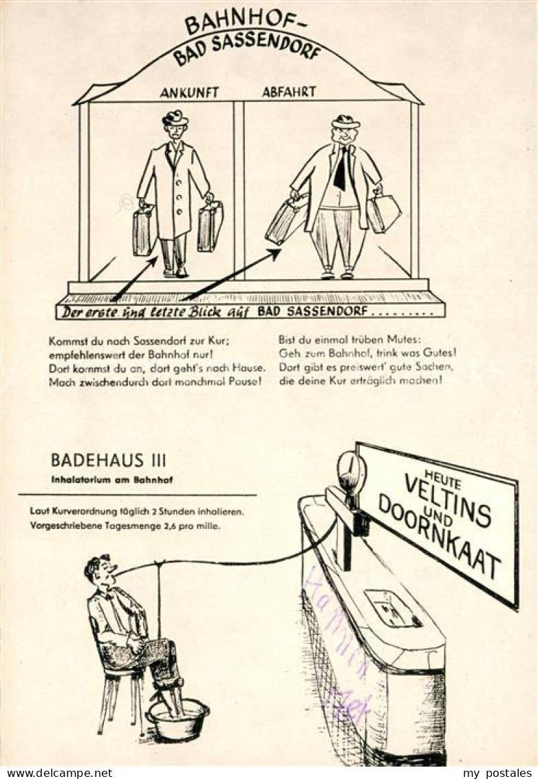 73695111 Bad Sassendorf Bahnhofsgaststaette Badehaus III Zeichnung Bad Sassendor - Bad Sassendorf