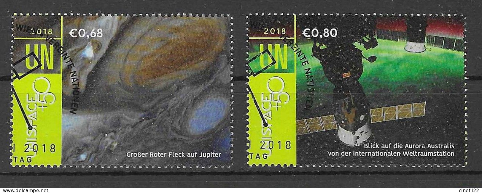 ONU, Nations-Unies, Vienne, Espace UNISPACE+50 2018 Yv. 993/94 Oblitérés - Used Stamps