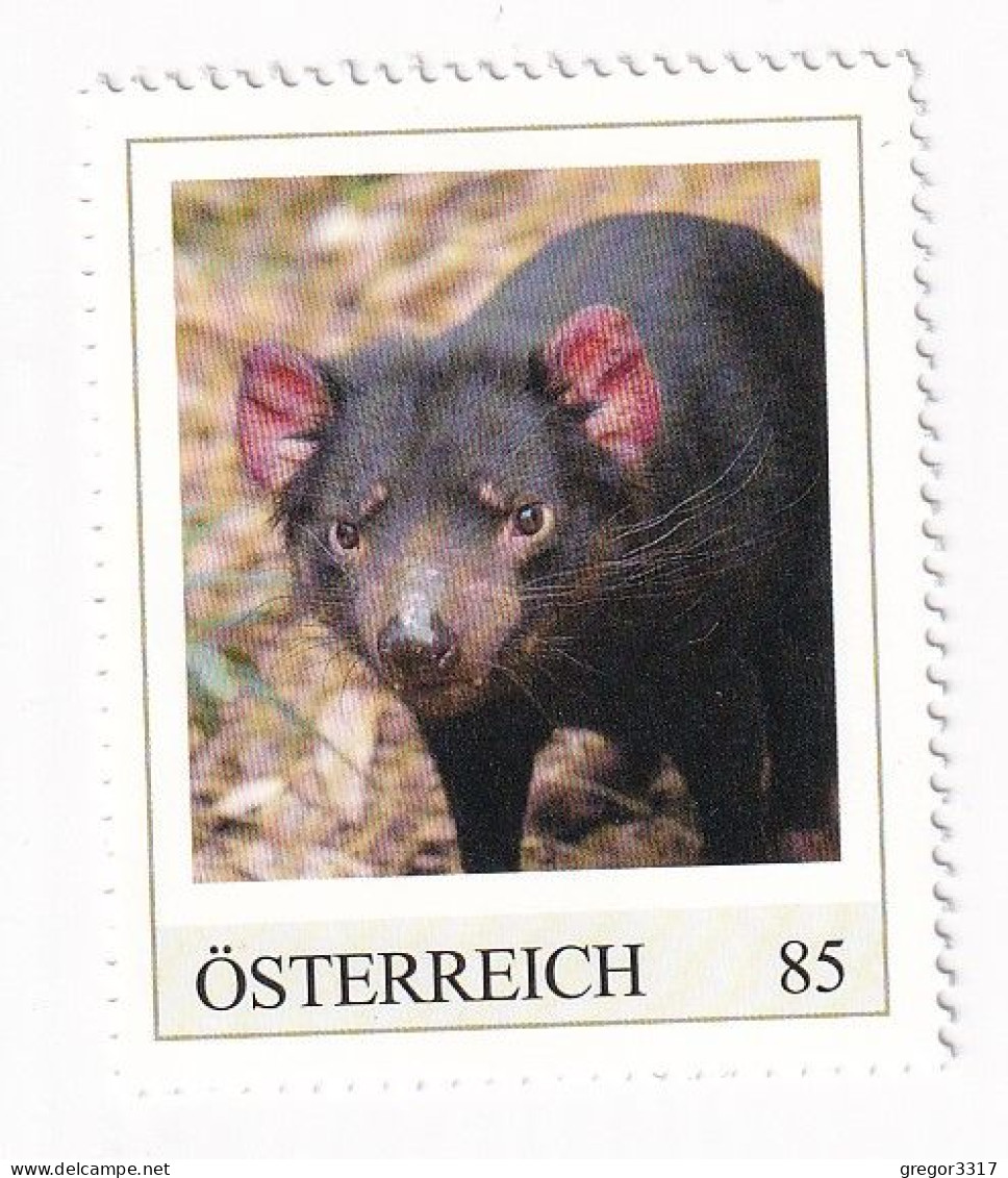 ÖSTERREICH - EXOTISCHE TIERE - TASMANISCHER TEUFEL Australien  - Personalisierte Briefmarke ** Postfrisch - Francobolli Personalizzati