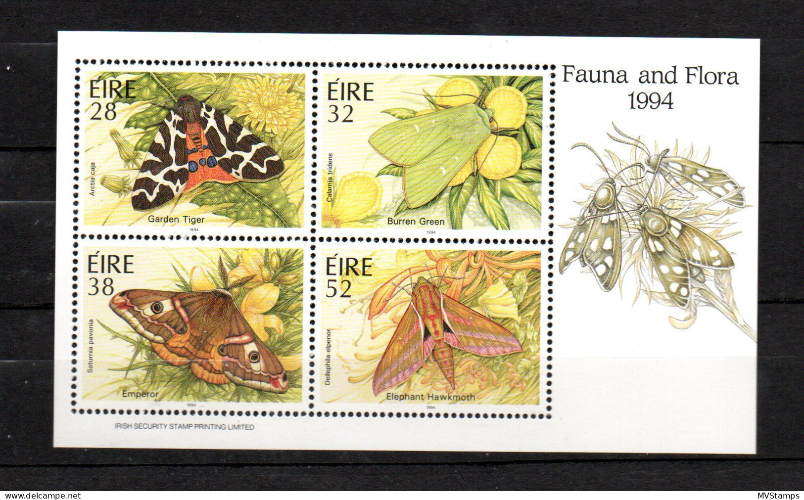 Ireland 1994 Sheet Butterflies/Schmetterlinge Stamps (Michel Block 13) MNH - Hojas Y Bloques