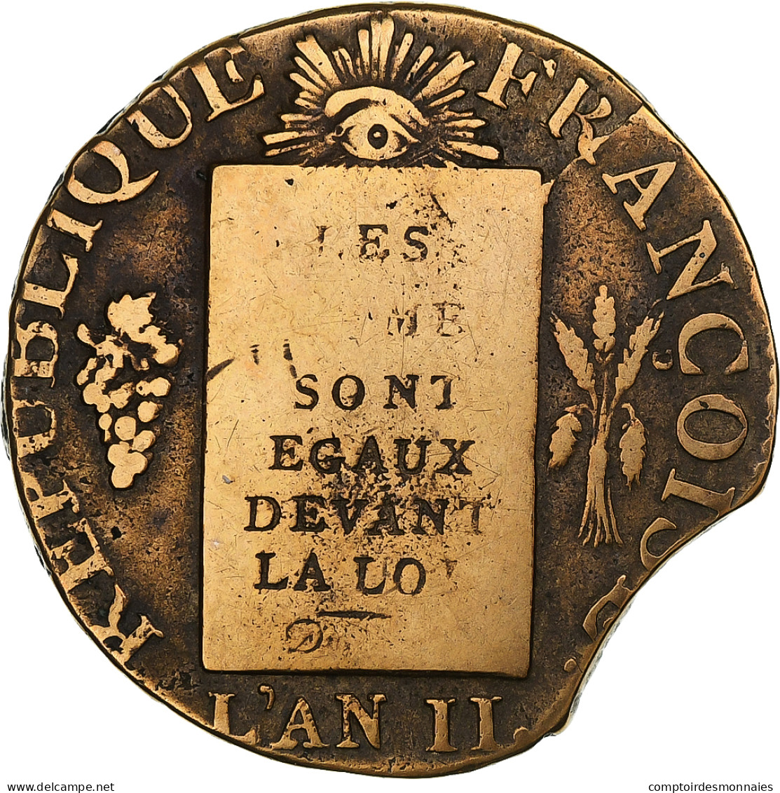 France, Sol Aux Balances Non Daté, 1794, Limoges, Cuivre, TB+, Gadoury:21 - Otros & Sin Clasificación