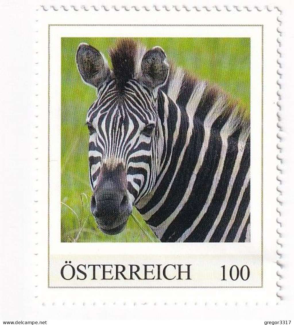 ÖSTERREICH - EXOTISCHE TIERE - ZEBRA Afrika  - Personalisierte Briefmarke ** Postfrisch - Francobolli Personalizzati