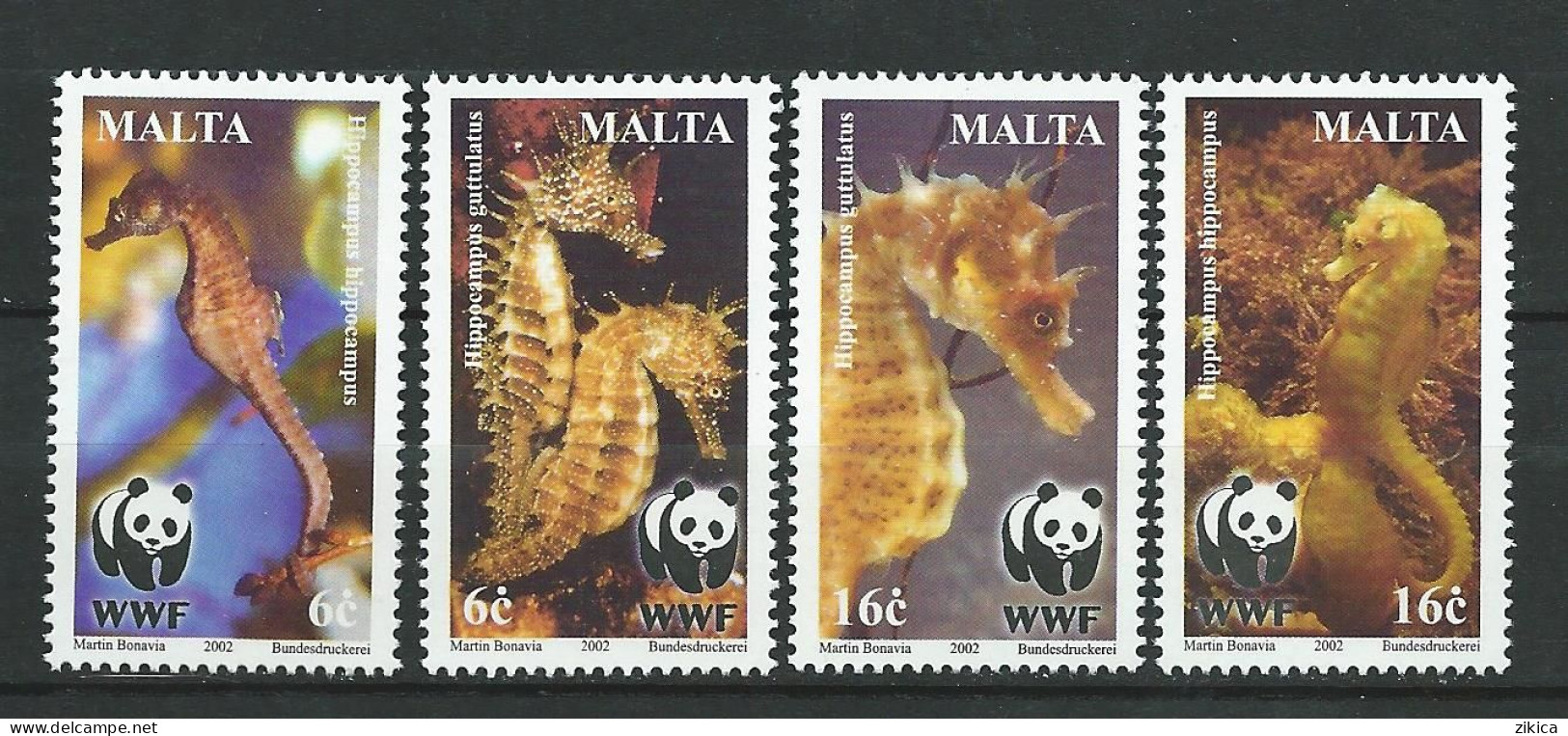 Malta - 2002 WWF - Seahorse/Fauna/Marine Life. MNH** - Malta