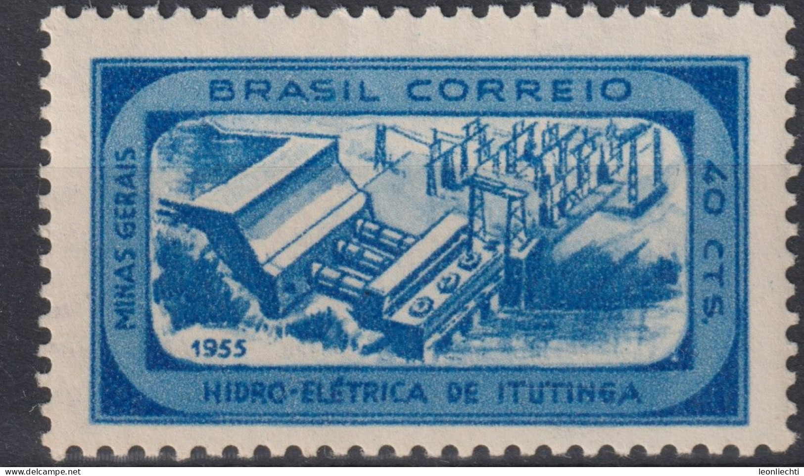1955 Brasilien ** Mi:BR 873, Sn:BR 816, Yt:BR 598, Itutinga Hydroelectric Plant At Lavras - Neufs