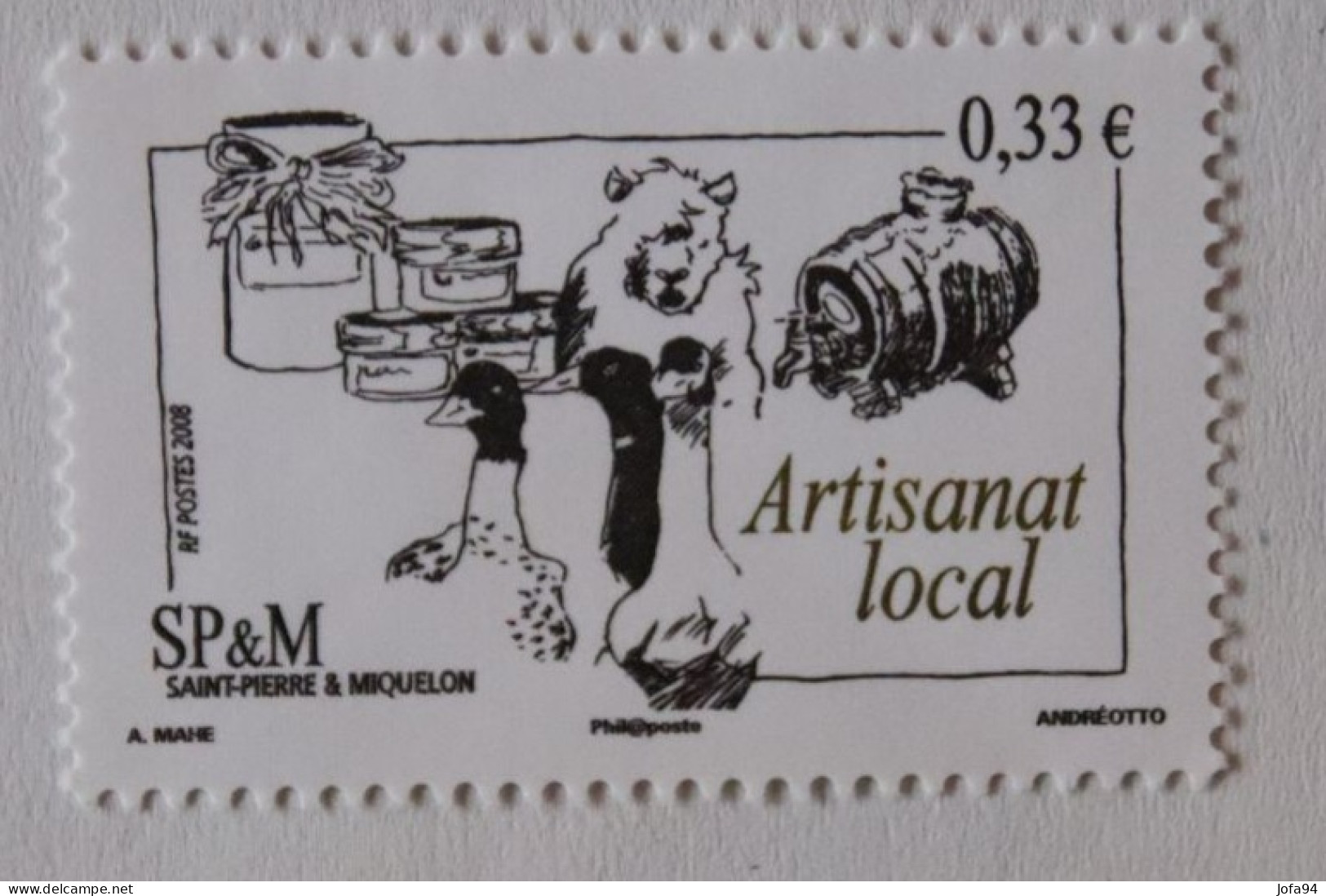 SPM 2008 Artisanat Local Tonneau Pots De Confiture Ours Canard YT 917 Neuf - Unused Stamps