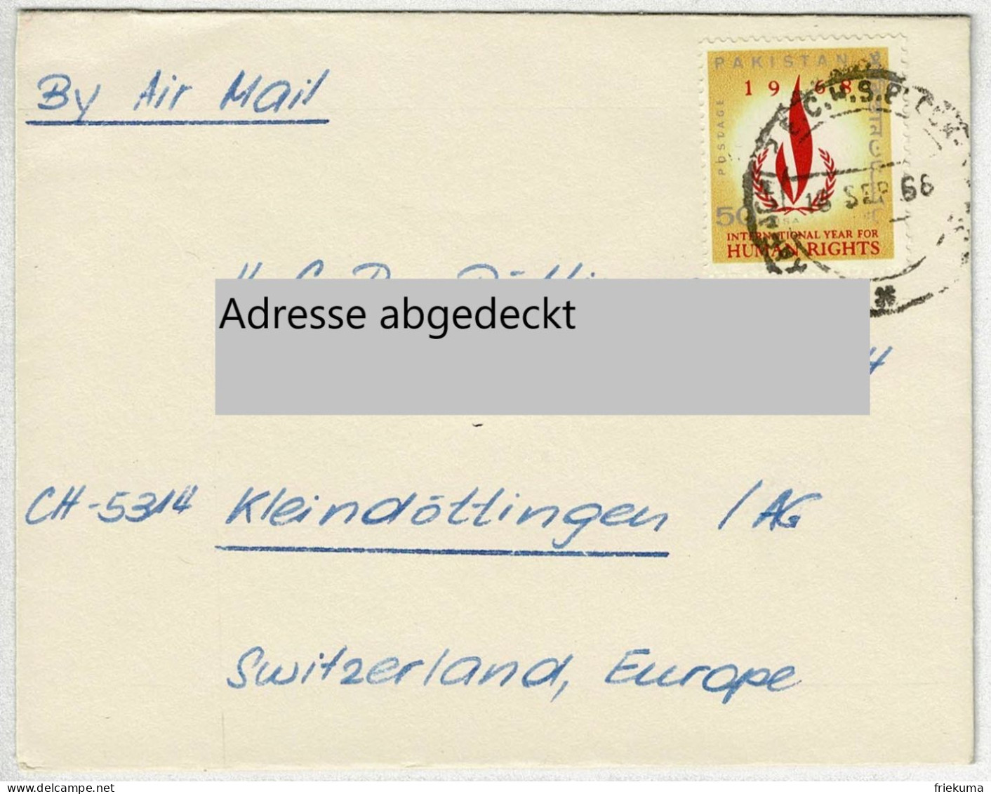 Pakistan 1966, Luftpostbrief / Air Mail Nach Kleindöttingen (Schweiz) - Pakistan