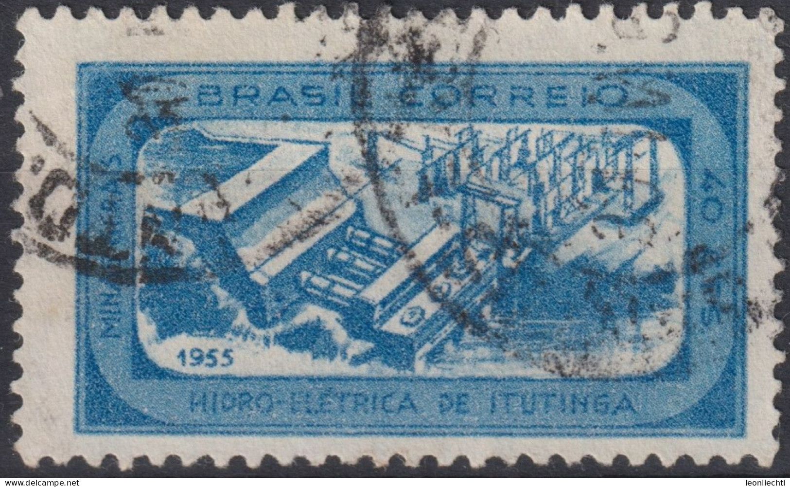 1955 Brasilien ° Mi:BR 873, Sn:BR 816, Yt:BR 598, Itutinga Hydroelectric Plant At Lavras - Used Stamps