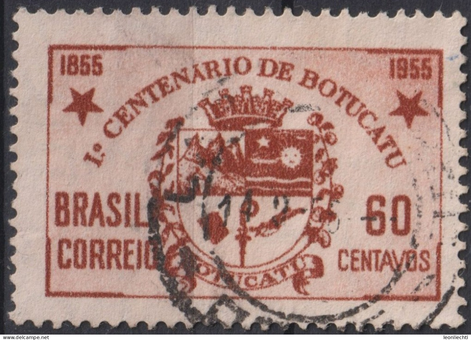 1955 Brasilien ° Mi:BR 877, Sn:BR 820, Yt:BR 603, Centenary Of The City Of Botucatu/SP. Coat Of Arms, Wappen - Used Stamps