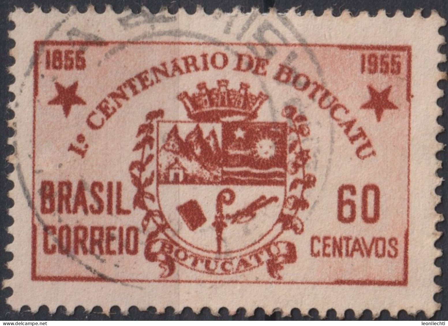 1955 Brasilien ° Mi:BR 877, Sn:BR 820, Yt:BR 603, Centenary Of The City Of Botucatu/SP. Coat Of Arms, Wappen - Oblitérés